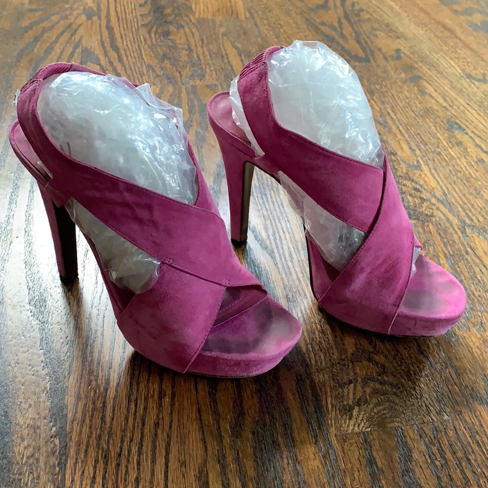 Dvf sz 8 pink platform sandals